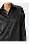 Classic Lapel Button Long Sleeve Satin Shirt - 5