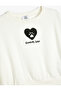 Sweatshirt Heart Printed Long Sleeve Cotton Blend - 3