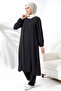 Women's Hajj and Umrah Clothes Hijab Double Suit Black - 3