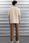 Darell Men's Oversize Fit 100% Cotton Thick Textured Printed Beige T-shirt - 6