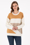 Women's Camel Melange Crew Neck Sweater 50291575-Vr122