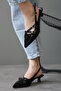 Three Buckle Women's Low Heel Shoes Seeroi Black - 2