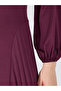 Funnel Neck Long Sleeves Midi Dress - 3