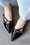 Three Buckle Women's Low Heel Shoes Seeroi Black - 5