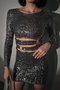 Women Gray Ring Detailed Mini Sequins Sequins Dress Nbdf106 - 3