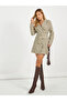 Houndstooth Print Belted Blazer Mini Dress - 4