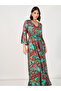 Paisley Print Bell Sleeves A-Line Maxi Dress - 2