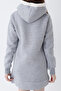 Gray Young Girl Teddy Bear Print Hooded Cotton Sweatshirt - 4