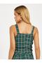 Flannel Square Neck Crop Top - 4
