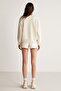 Carrol Women's Embroidered Embroidered Elastic Waist 3 Thread Organic Cotton Relaxed Vanilla Shorts - 7