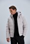 Men's Coat with Detachable Hooded Pocket Detail