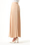 Crepe Knitted Pleated Beige Skirt - 2