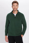 Unisex Standard Fit Comfortable Cut Cold-Resistant Stand Collar Khaki Fleece Sweatshirt - 6