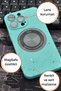 iPhone 14 Pro Compatible Mint Green Speckle Pattern Slim Hard Cover Case with Camera Lens Protection - 6