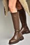 T 996663009   Brown Low Heeled Women's Boots