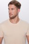 Unisex Slim Fit Slim Fit 100% Cotton Soft Textured Cream Color Crew Neck T-Shirt - 3