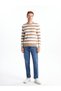 Lcwaikiki Classic Brown Crew Neck Long Sleeve Striped Men's Knitwear Sweater - 2