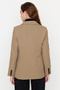 Cream Beige Oversize Woven Blazer Jacket Twoaw23Bc00019 - 5
