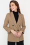 Cream Beige Oversize Woven Blazer Jacket Twoaw23Bc00019 - 3