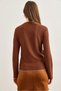 Women's Bitter Brown Stand Collar Baby Overlock Detailed Knitted Blouse Blz- 19002783 - 2