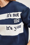 Women's Navy Blue Shoulder Heart Embroidered Embroidered Sweatshirt Swt-19000705 - 6