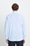 Men's Light Blue Water and Stain Repellent Nano 100% Cotton Slim Fit Slim Fit Classic Lapel Shirt - 7