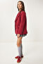 Women's Burgundy Premium Suede Blazer Jacket Fn03443 - 2