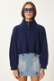 Women's Navy Blue Zip Turtleneck Knitwear Sweater Mx00124 - 5