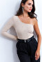 Women's Cream Stone Single Sleeve Crop Blouse Hol2 - 4