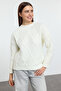 Ecru Wide Fit Soft Textured Knitwear Sweater Twoaw23Kz01373 - 2