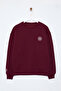 Burgundy Embroidered Regular Fit Thick Fleece Lined Knitted Sweatshirt Twoaw25Sw00176 - 6