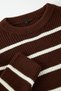 Brown Casual Oversize Crew Neck Striped Knitwear Sweater Tmnaw23Kz00285 - 10