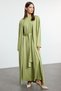 Oil Green Belt Detailed Knitted Cardigan Dress Suit Tctaw25Us00122 - 2