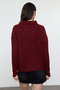 Bordo Yumuşak Dokulu Polo Yaka Triko Kazak TWOAW24KZ00678 - 5