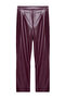 Bordo Suni Deri Cigarette Paçası Fermuarlı Dokuma Pantolon TWOAW25PL00049 - 8