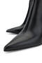 Women's Genuine Leather Black Leather Heeled Boots - 3