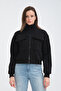 Women's Cotton with Fleece Inside with Pocket Crop Jacket-Cardigan
