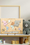 World Map Puzzle, Montessori Educational Wooden Toy Puzzle, Preschool Educational Material