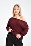 Women's Off-Shoulder Slim Viscose Knitwear Knitted Sweater - 6