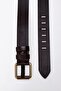 Men's 100% Genuine Leather Yellow Tubular 4.5 cm Jeans Belt Brown - 7