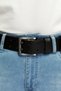 100% Genuine Men's Buffalo Leather Double Tongue Sports Men's Jeans Belt 4.5 cm Black - 2