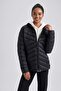 Water Repellent Slim Fit Quilted Puffer Coat - Defactofit Black - 3