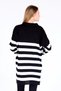 Black Striped Ribbed Knitwear Tunic 5335 - 5