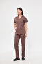 Brown Stretch Fabric Unisex Medical Nurse And Doctor Uniform Apron Surgical Clothing Set