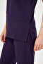 Purple Lycra Unisex Bat Sleeve Nurse and Doctor Jersey Team Scrubs Hospital Uniform - 7
