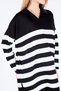 Black Striped Ribbed Knitwear Tunic 5335 - 6