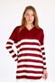 Claret Red Polo Neck Striped Tunic 5340 - 2