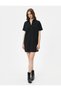 Polo Neck Dress Buttoned Short Sleeve Standard Cut - 3