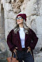 Burgundy Lined Short Cashew Coat - 4
