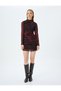 Draped Stand Collar Long Sleeve Slim Fit Mini Tulle Dress - 3